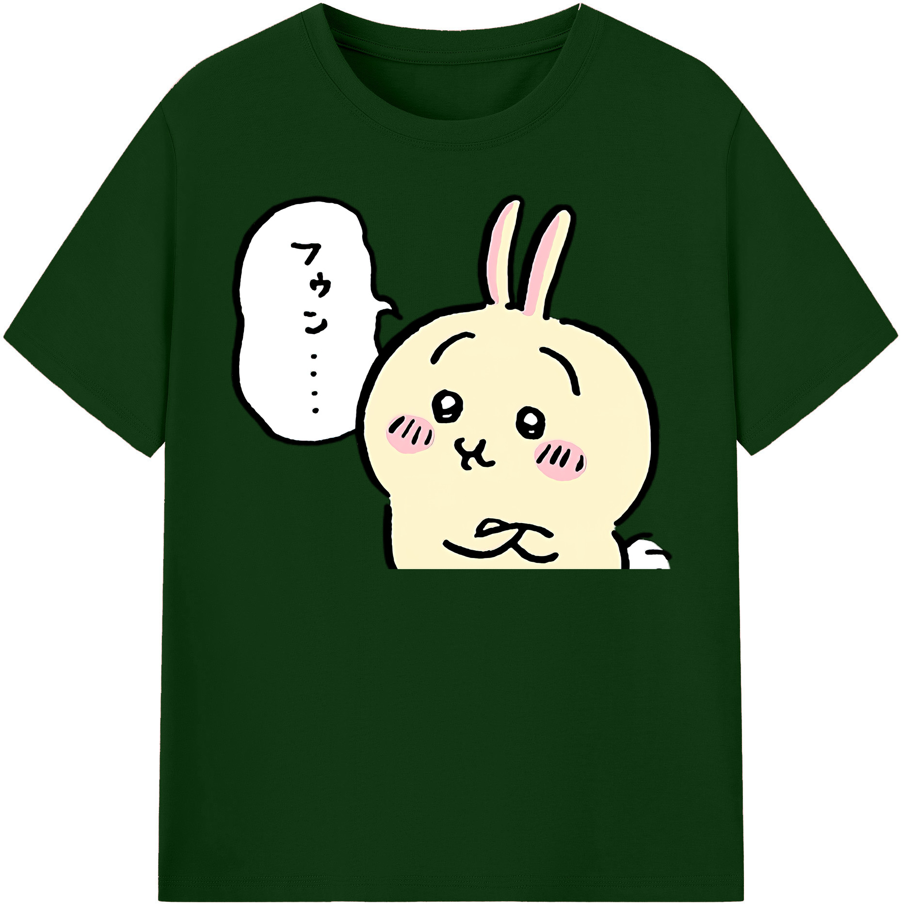 （画像用） ちいかわ うさぎ Chii-kawa usagi 綿100％半袖Tシャツ（フロントプリント）